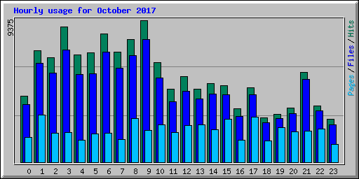 Hourly usage for October 2017